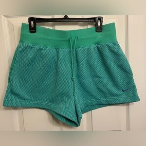 Nike Like-New Women's size Large Teal & Blue Fleece Shorts